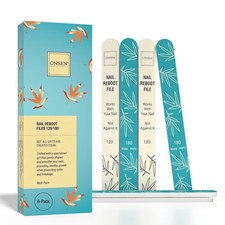 Onsen Secret Japanese Nail File - Professional 6-Pack Nail Files, Double Side...