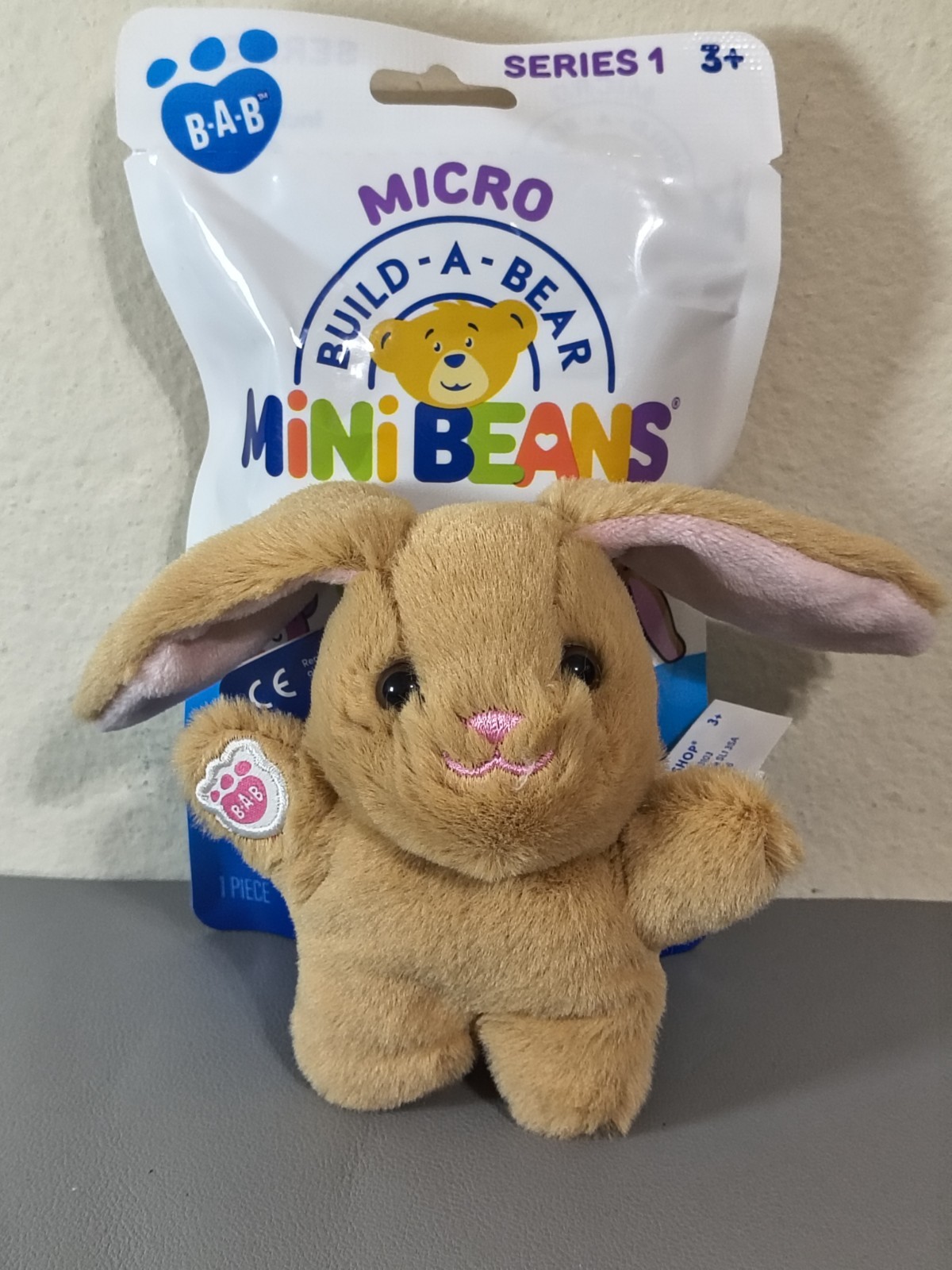 Build A Bear Workshop Mini Bean Pawlette Bunny Rabbit Plush Small 7” EASTER
