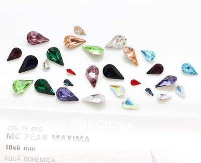 Original PRECIOSA 435 15 615 Pear MAXIMA Strass Steine Fantasiesteine Kristalle