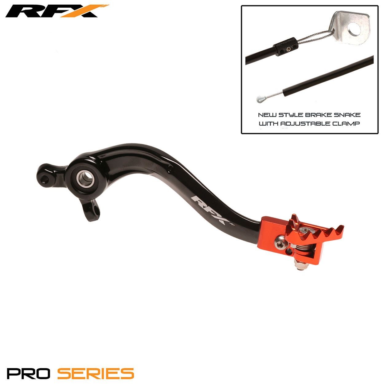 RFX Pro FT Rear Brake Lever (Black/Orange) SX125/150 17-20 SXF250/350/450 17-20