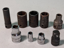 Snap-on Lot Of 9 Misc Sockets 6 Point Made In Usa 716810pa21018181538