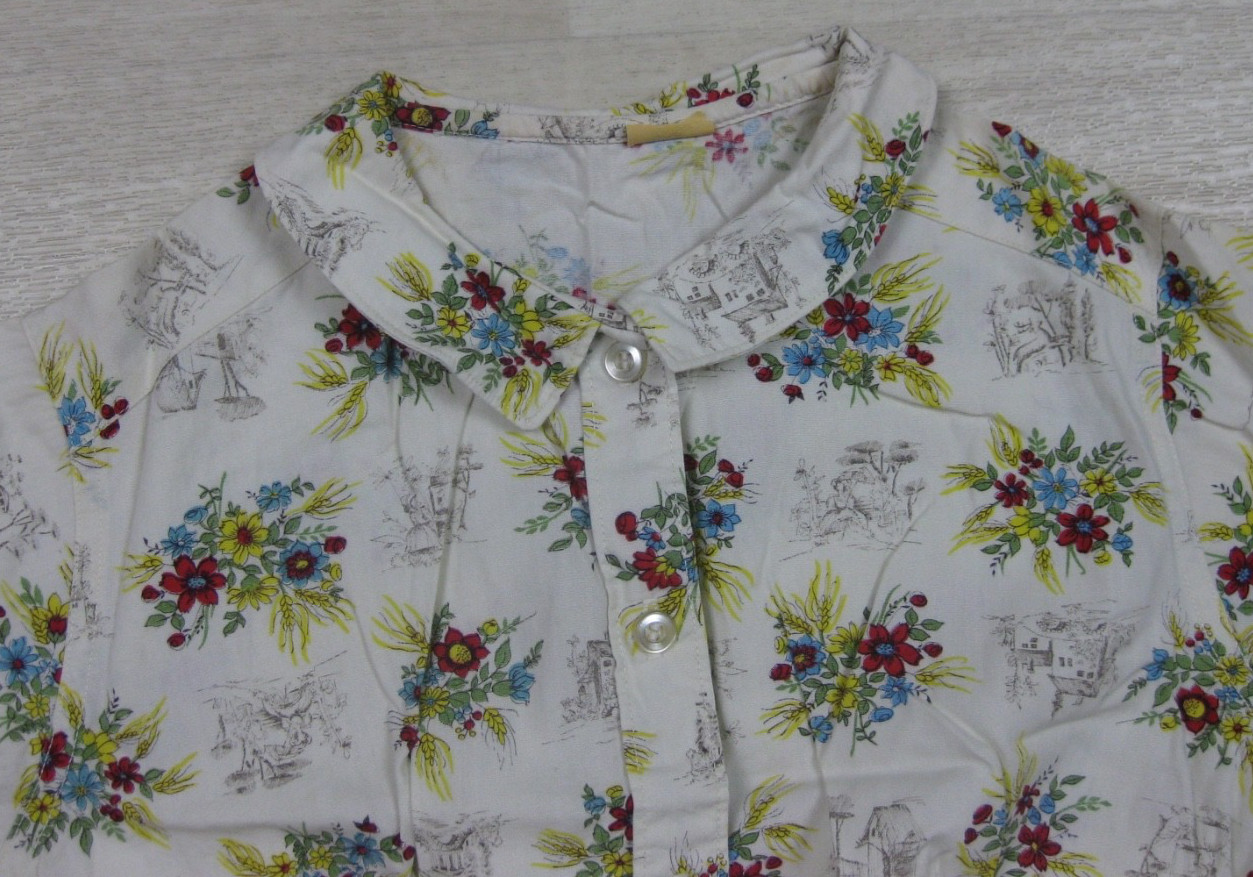 Vintage 50s Shirtwaist Day Dress (XS) Cotton Nove… - image 4