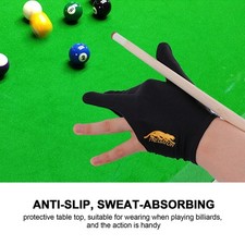 2pcs 3 Fingers Billiard Gloves Left Hand Snooker Glove Pool Professional Glove
