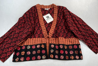NWT Marketplace Handwork of India Multicolor Geometric Cropped Blouse, Size S-M