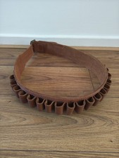 Vintage Pointer British Made Leather 12G Shotgun Cartridge Belt 25 Loop, 37"-42"