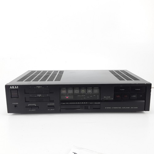 Vintage Akai AM-A401 Stereo Integrated Amplifier 120W Hi-Fi Audio Black Works