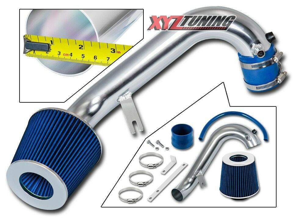 2.5" BLUE JDM Short Ram Air Intake Induction Kit +Filter For 01-05 Civic 1.7L L4