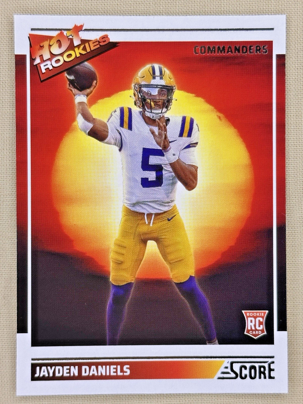 2024 Score Football Jayden Daniels Hot Rookies Washington Commanders #4