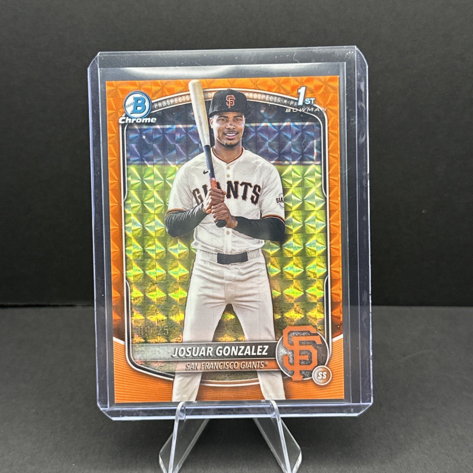 2025 Bowman Chrome 1st Bowman Josuar Gonzalez Orange Geometric / 25 #BCP-153