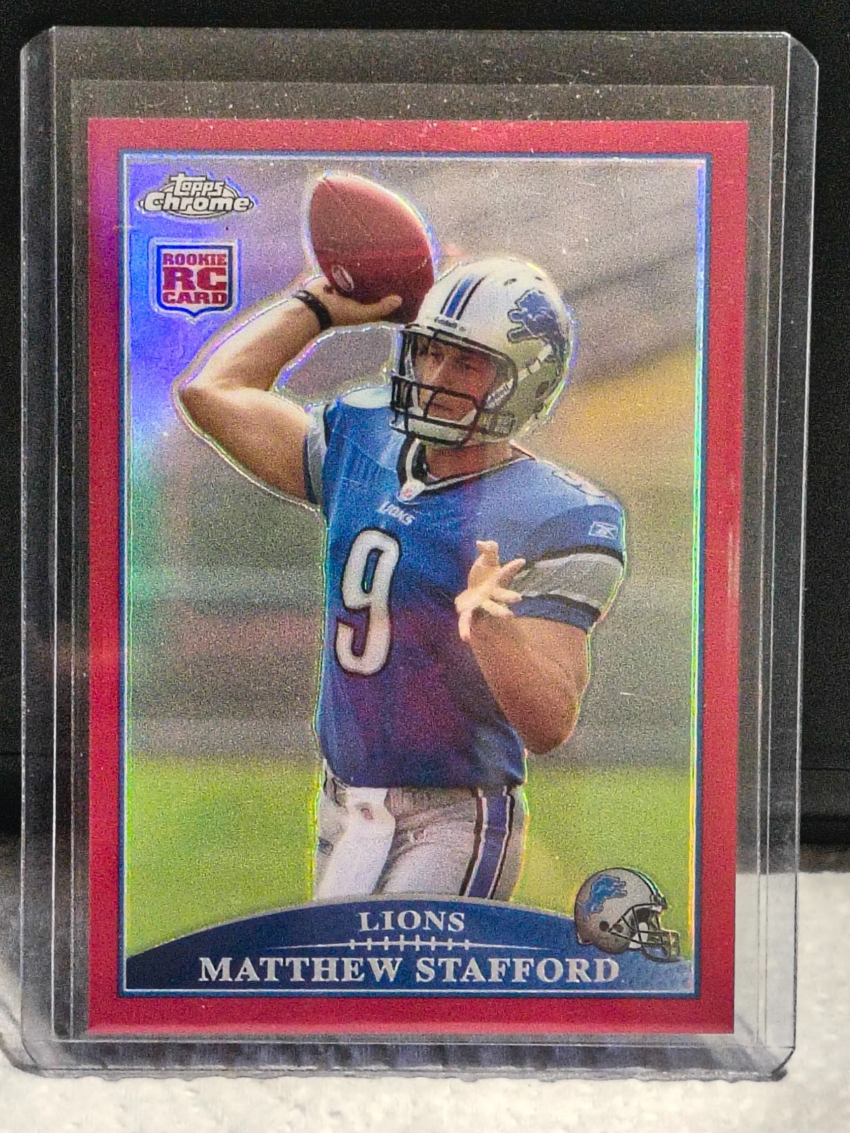 2009 Topps Chrome Matthew Stafford Rookie Red Refractor #11/25