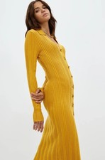 Reformation Deep Yellow Midi Dress Size Small - Excellent condition