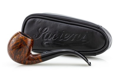 Pipe Sasieni 4 Dot Bent Billiard Made of Walnut Polished Handmade