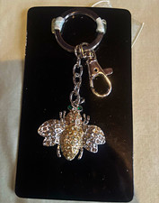 Silver Tone Rhinestone Bee Key Chain for Wome...