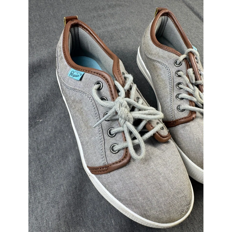 Penguin Kids Casual Shoes Gray Brown Lace Up Sneakers Boys Size 2.5 - Image 3 of 4