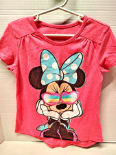 Lot of 3 Disney Minnie Mouse Girls Pink Red Graphic Tees SZS 6/6X Pls Read