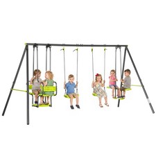 Outsunny Garden Swing Set w/ Double Swings, Swing Seats