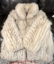 Vintage 1985 Genuine Saga Fox Blue Fox Fur Coat Finland Excellent Condition