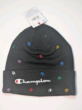 Champion all-over print (AOP) logo cuff beanie (Black)
