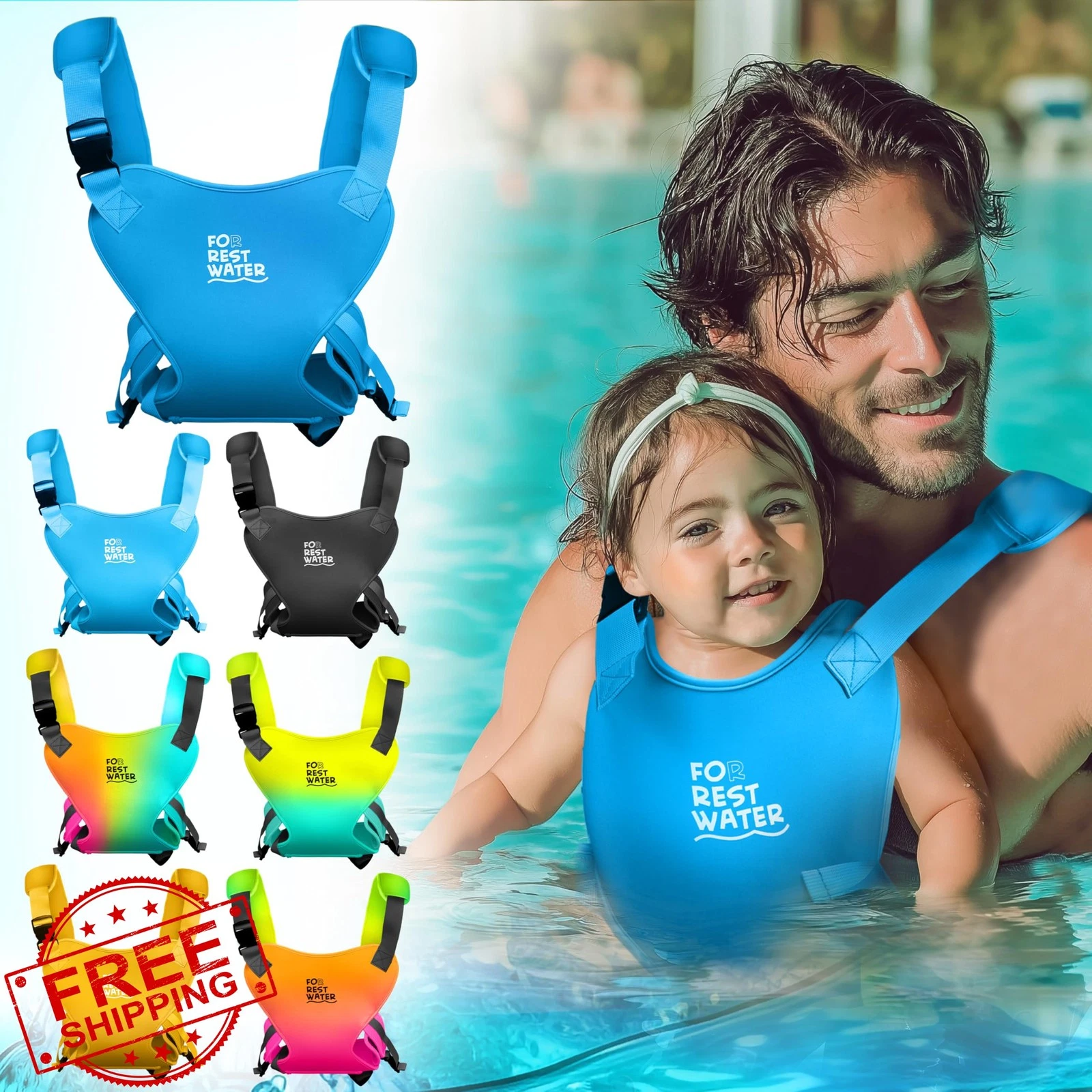 FOR REST WATER Baby Carrier - Premium Neoprene Ergonomic for Warm and Safe Wa...