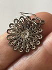 Vintage Sterling Silver Filigree Flower Dangle Earrings — photo 5