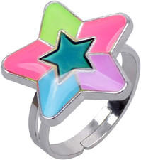 Peace Mood Rings with Moon Love Heart Star Butterfly Pattern Color Changing Lumi