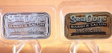 2019 Sea Dogs Barber Salon Cocoa Beach FL ~ 2 Bar Set both .999 Silver & Enamel