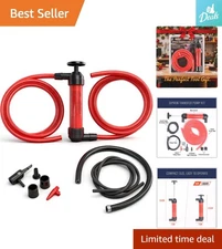 Compact Fuel Transfer Siphon Pump - Perfect for Lawn Tractors, Water Toys & More