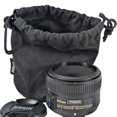 Nikon AF-S NIKKOR 50mm f/1.8G Prime Lens FX DX - w/ Caps Tested + POUCH Nice  