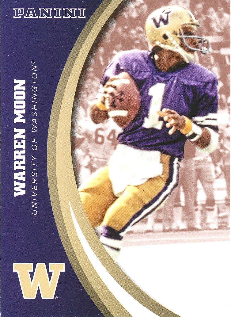 PANINI-COLLEGIATE Warren Moon SEAHAWKS VIKINGS CHIEFS OILERS HUSKIES HOF