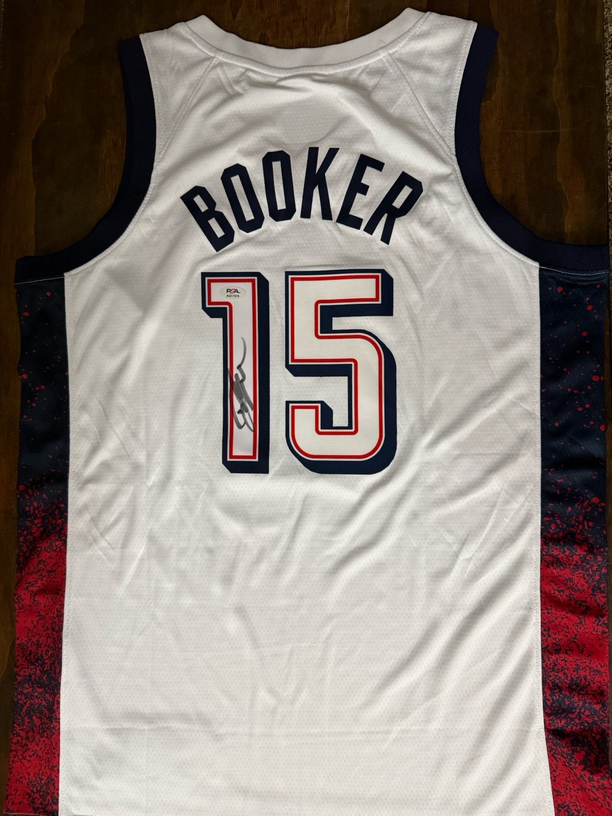 Devin Booker Autographed Signed Autograph USA Jersey PSA COA Paris Olympics Gold Medal Team 