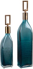 Annabella Teal Green Glass 2-Piece Decorative...