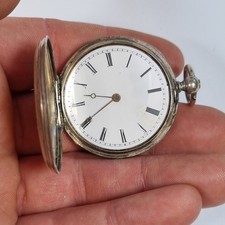 Antique Unmarked Silver Cased Small Size Full Hunter Pocket Watch