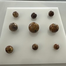 Vintage Brown Bennington Clay Marbles 1 26mm Shooter 8 Other Various Sizes