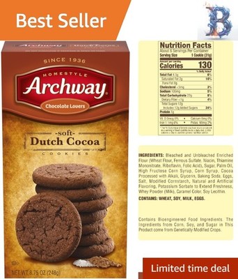 Chewy Dutch Cocoa Cookies with Sugar Crystals - 8.75 Oz Box of Delights
