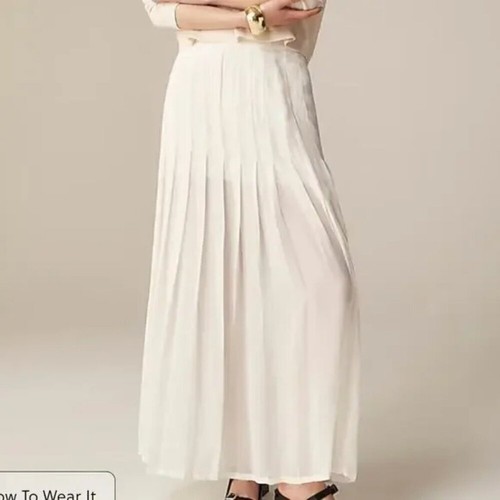 J. Crew Collection maxi skirt lightweight chiffon 6 Ivory NEW NWT