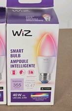 WiZ 40W B12 Color LED Smart Candle-Shaped Bulb - Pack of 1 - E26- Indoor - Co...