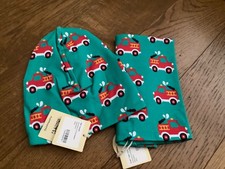Maxomorra Hat  Scarf Tube - Fire Truck print - up to 24 months