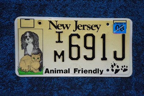 2002 New Jersey ANIMAL FRIENDLY License Plate