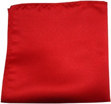New Men's Polyester pocket square hankie only red prom wedding