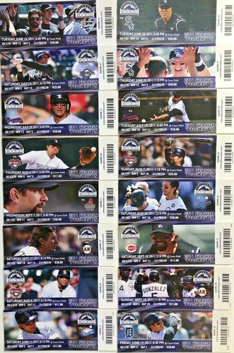 2010-2012-2013-2014-2015-2018-2019 Colorado Rockies Season Ticket Stubs - Mint! - Picture 11 of 12