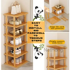 6 Tier Vertical Shoe Rack Tall Narrow Shelf Storage Organizer Slim Shoe Tower