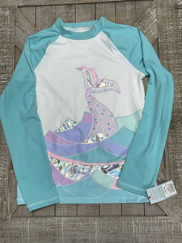 Girls Rash Guard Swimsuit Top Size 10/12 New With Tags