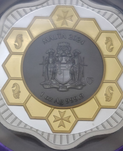 2024 MALTA 5 EURO RUTHENIUM GILDED SILVER COIN MALTESE BEE NGC MS 70 - Picture 6 of 8