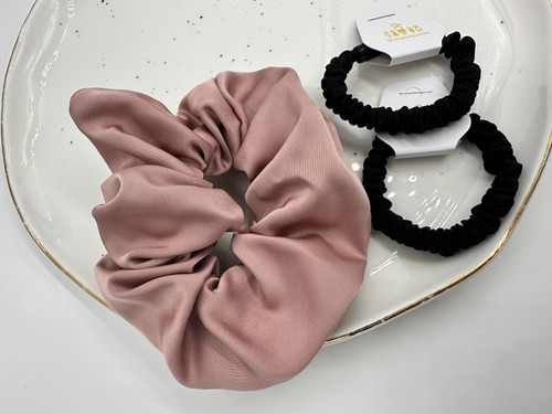 Large Scrunchie Silk Satin Hair accessoriesTies Ponytail Pigtail Black Red Brown - Picture 9 of 10
