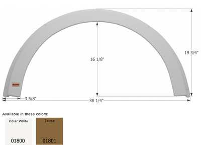 R-Vision Single RV Fender Skirt FS1800, Polar White