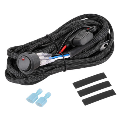 1Lead Wiring Harness Kit LED Light Bar On-Off Switch Power Relay Fuse 12V Offrod