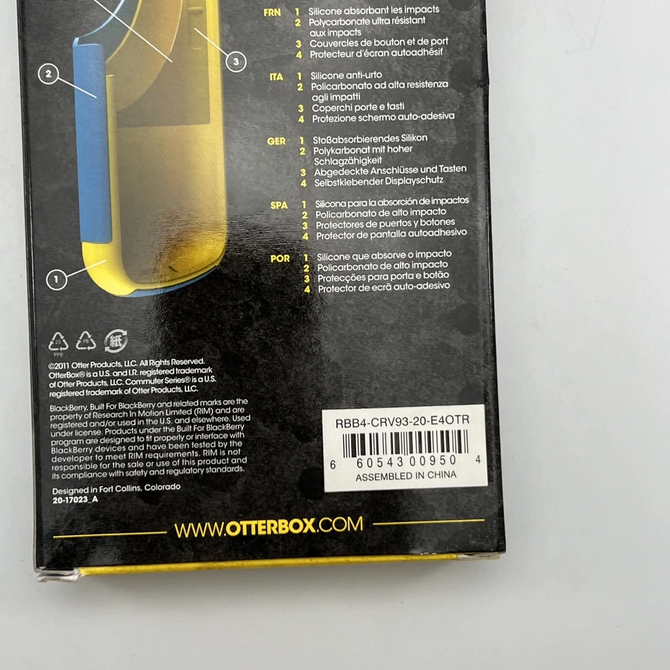 OtterBox BlackBerry Commuter Dual-Layer Rugged Case for Curve 9350/9360/9370 - Image 3 of 4