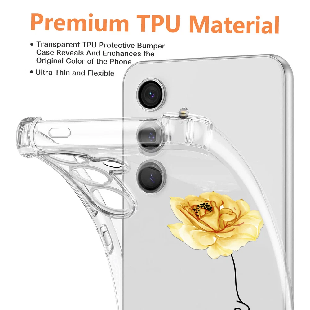 Phone Case For Samsung Galaxy S25 Ultra S24 A15 A16 A35 Personalised Clear Cover