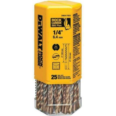 DeWalt DW5417B25 DeWalt 1/4'' x 4'' x 6'' Rock Carbideâ ¢ SDS+ Hammer Bit (Bulk 25)