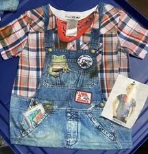 Kids Realistic Hick Bibs Toddler Hillbilly Faux real Hick Hillbilly Shirt 4T